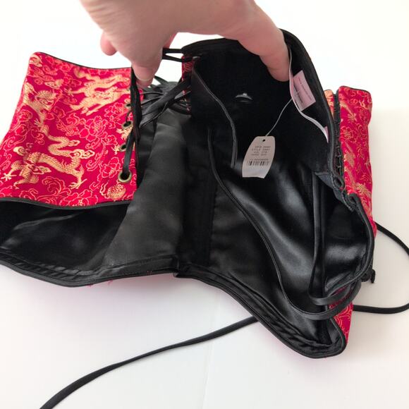 NWT Y2K Vintage Victoria's Secret Corset Red Gold Dragon Asian Chinese Deadstock - Picture 10 of 11